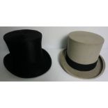 Black Silk Top Hat, Retailed by RW Forsyth, Internal Dimensions 15cm high, 19cm wide, Also with a