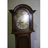 Tempus Fugit Oak Grandmother Clock, circa 1940s, Having a Gilt Metal and Silvered Dial, 172cm high