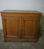 Victorian Pine Cupboard, Having two Doors enclosing a Shelved interior, 98cm high, 108cm wide,