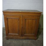 Victorian Pine Cupboard, Having two Doors enclosing a Shelved interior, 98cm high, 108cm wide,