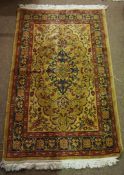 Persian Style Rug, Decorated with Floral Medallions on a Red and Yellow Ground, 154cm x 92cm