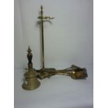 Quantity of Brass and Metal Wares, To include an Antique Brass Companion Stand, Brass Fireirons,