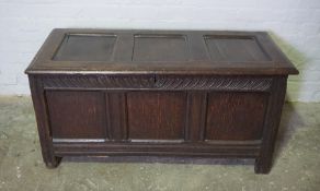 Oak Coffer, circa late 18th / early 19th century, Having a Hinged Top, 81cm high, 126cm wide, 58cm