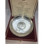 Silver Limited Edition Crown Dish, Hallmarks for London, Commemorating Winston Churchhill 1874-1974,
