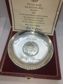 Silver Limited Edition Crown Dish, Hallmarks for London, Commemorating Winston Churchhill 1874-1974,