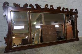 Georgian Style Mahogany Overmantel Mirror, Having Scroll Decoration, Provenance - Formerly Housed in