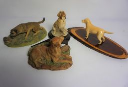 Two Border Fine Arts Figures, Comprising of a Dog with Hedgehog by Geenty, Hunting Dog Group by Anne