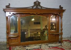 Oak Mirror Back Sideboard, circa early 20th century, Having a Mirrored top above three small Drawers