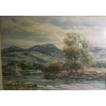 John Hamilton Glass RSA (Scottish 1820-1885) "An Old Mill on the Whiteadder" Watercolour, Signed,