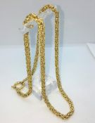 9ct Gold Rope Chain, Stamped 375, Made in Italy, 17.3 Grams, 23cm long