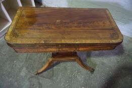 George III Gillows Style Mahogany Fold Over Card Table, Having a Swivel top enclosing a green Felt