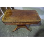 George III Gillows Style Mahogany Fold Over Card Table, Having a Swivel top enclosing a green Felt