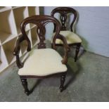Set of Twelve Victorian Style Hardwood Dining Chairs, 20th century, To include a pair of Carver