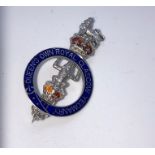 9ct White Gold Diamond and Enamel Military Brooch, For the Queens Own Royal Glasgow Yeomanry,