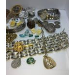 Quantity of Assorted Jewellery, To include a Yellow Metal Mourning Brooch, Monogrammed to the
