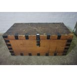 Antique Oak and Metal Bound Blanket Chest, 50cm High, 109cm Wide, 54cm Deep