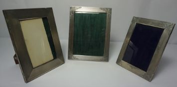 Three Silver Mounted Photo Frames, Photo Dimensions 14.5cm x 9.5cm, 17cm x 12.5cm, (3)