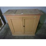 Victorian Painted Pine Cupboard, Having two Doors enclosing a Shelved interior, 98cm High, 105cm