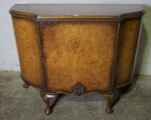 Queen Anne Style Walnut Commode Cabinet, 20th century, Having a Single Door, 94cm high, Raised on