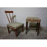 Spindle Back Childs Chair, circa 19th century, 71cm high, Also with a 19th century Stool, (2)