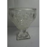 Georgian Cut Glass Pedestal Vase, 23cm high, 20.5cm wide