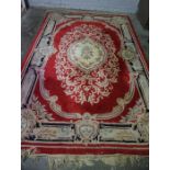 Chinese Style Rug, On a Red Ground, 280cm x 186cm, Also with a smaller example, (2)