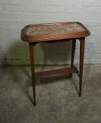 Victorian and Later Mahogany Beadwork Occasional Table, 75cm high, 66cm wide, 35cm deep