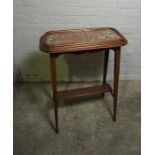 Victorian and Later Mahogany Beadwork Occasional Table, 75cm high, 66cm wide, 35cm deep