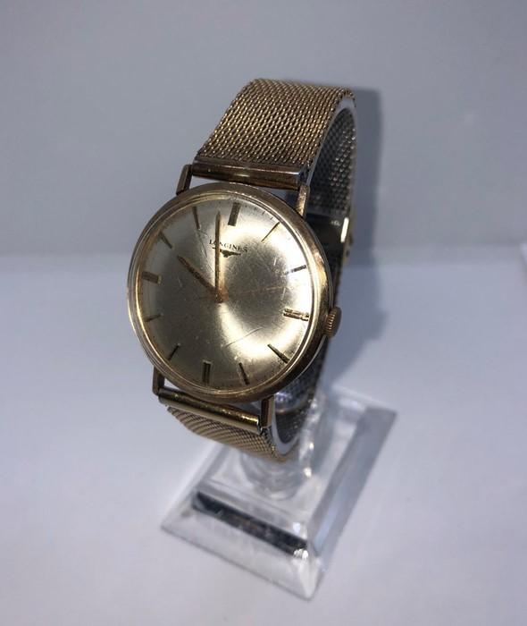 Longines 9ct Gold Gents Automatic Wristwatch, circa 1960s, The Silvered Dial Having Baton Markers, - Image 2 of 6