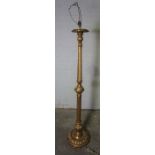 Antique Giltwood Floor Lamp, Fitted for Electricity, 148cm high