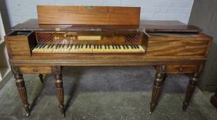 Muirwood & Co, Regency Mahogany and Rosewood Banded Square Piano, circa early 19th century, Raised