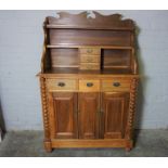 Victorian Scottish Pine Dresser, Having a Shelved Gallery Back, With three small Drawers above three