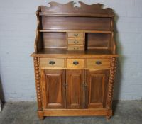 Victorian Scottish Pine Dresser, Having a Shelved Gallery Back, With three small Drawers above three