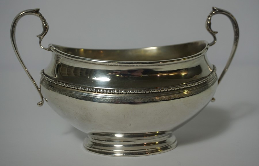 Hamilton & Inches of Edinburgh, Silver Three Piece Tea Service, Comprising of Tea Pot, Sugar and - Image 5 of 6