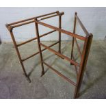 Victorian Mahogany Towel Rail, 83cm high, 76cm wide, With another Mahogany Folding Towel Rail, (2)