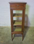 Edwardian Inlaid Mahogany Display Cabinet, Having a Glazed Door enclosing a Shelved interior,