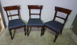 Seven Matching Victorian Style Mahogany Dining Chairs, 20th century, Having a Tablet top, 87cm high,