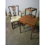 Georgian Mahogany Wash Stand, With Original Wooden Soap Dishes, Also with A Georgian Mahogany Carver