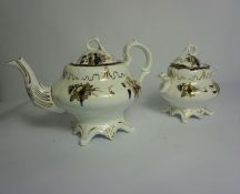 Victorian Rockingham Pattern Part China Tea Service, Decorated in Blue and White, Comprising of