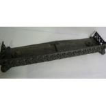 Antique Iron Fire Curb, 14cm high, 100cm wide, 28cm deep