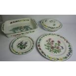 Royal Worcester Botanical Gardens Style Part Pottery Dinner Set, To include a Casserole Dish, Dinner