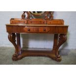 Victorian Mahogany Dressing Table, Having a Mirror above small Drawers and a Long Drawer, Raised