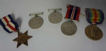 WWI and WWII Campaign Medals, Comprising of a WWI Victory Medal, Awarded to 83433 PTE. J. Wilson