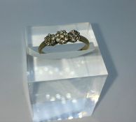 9ct Gold and Diamond Ladies Cluster Ring, Set with Multiple small Diamonds, Stamped 9ct, Gross