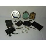 Mixed Lot of Silver and Collectables, To include two Silver mounted Photo Frames, Tortoiseshell