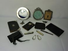 Mixed Lot of Silver and Collectables, To include two Silver mounted Photo Frames, Tortoiseshell