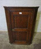 George III Oak Corner Cupboard, 92cm high, 62cm wide, 35cm deep