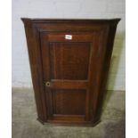 George III Oak Corner Cupboard, 92cm high, 62cm wide, 35cm deep