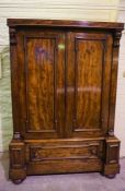 Victorian Mahogany Two Door Wardrobe, Having a Detachable Cornice above two Doors, With a Large