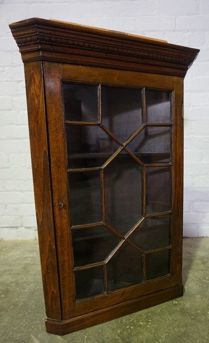George III Style Mahogany Corner Cabinet, Having a Glazed Astragal Door enclosing a Shelved